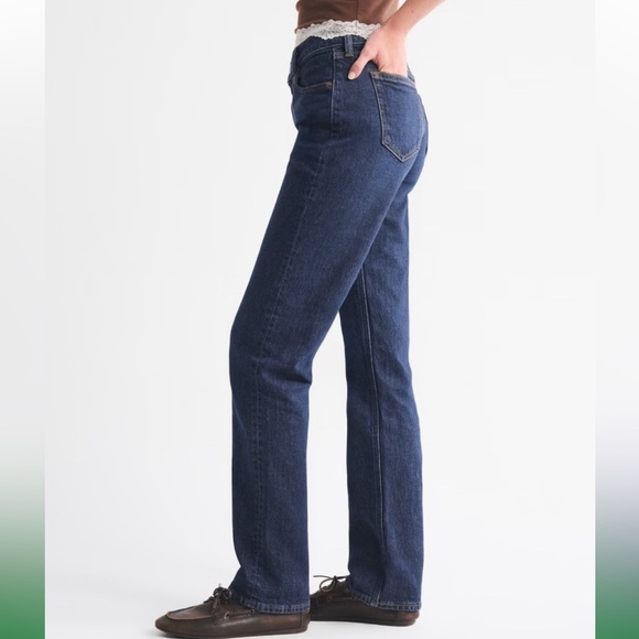 🆕 Abercrombie & Fitch Vintage 90s Relaxed High Rise Size 12R Blue Jeans - Picture 7 of 7